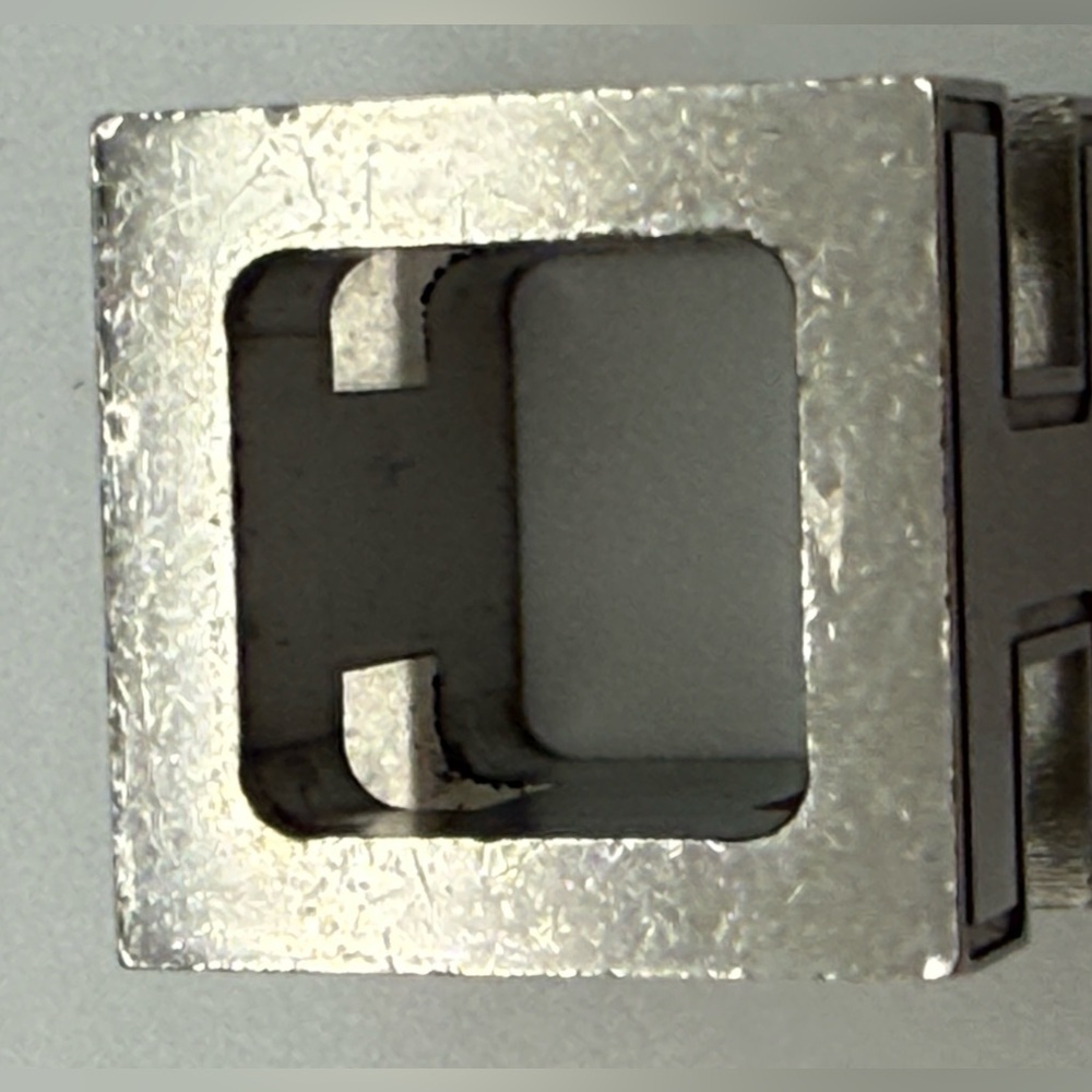 Hermès Cage d'H Pendant Necklace in Silver and White - Picture 11 of 14